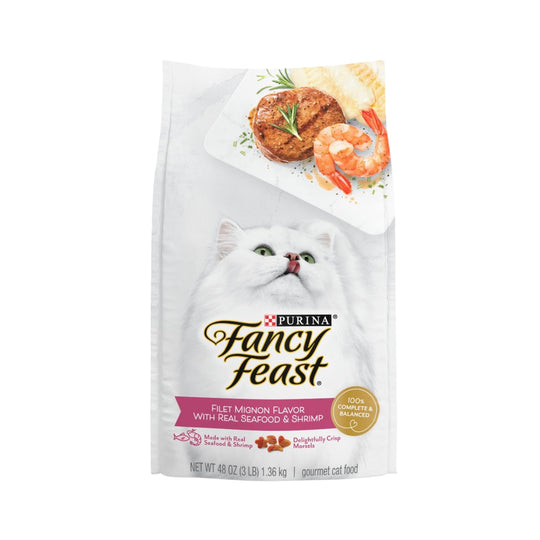 Fancy Feast Filet Mignon with Real Seafood & Shrimp Dry Cat Food