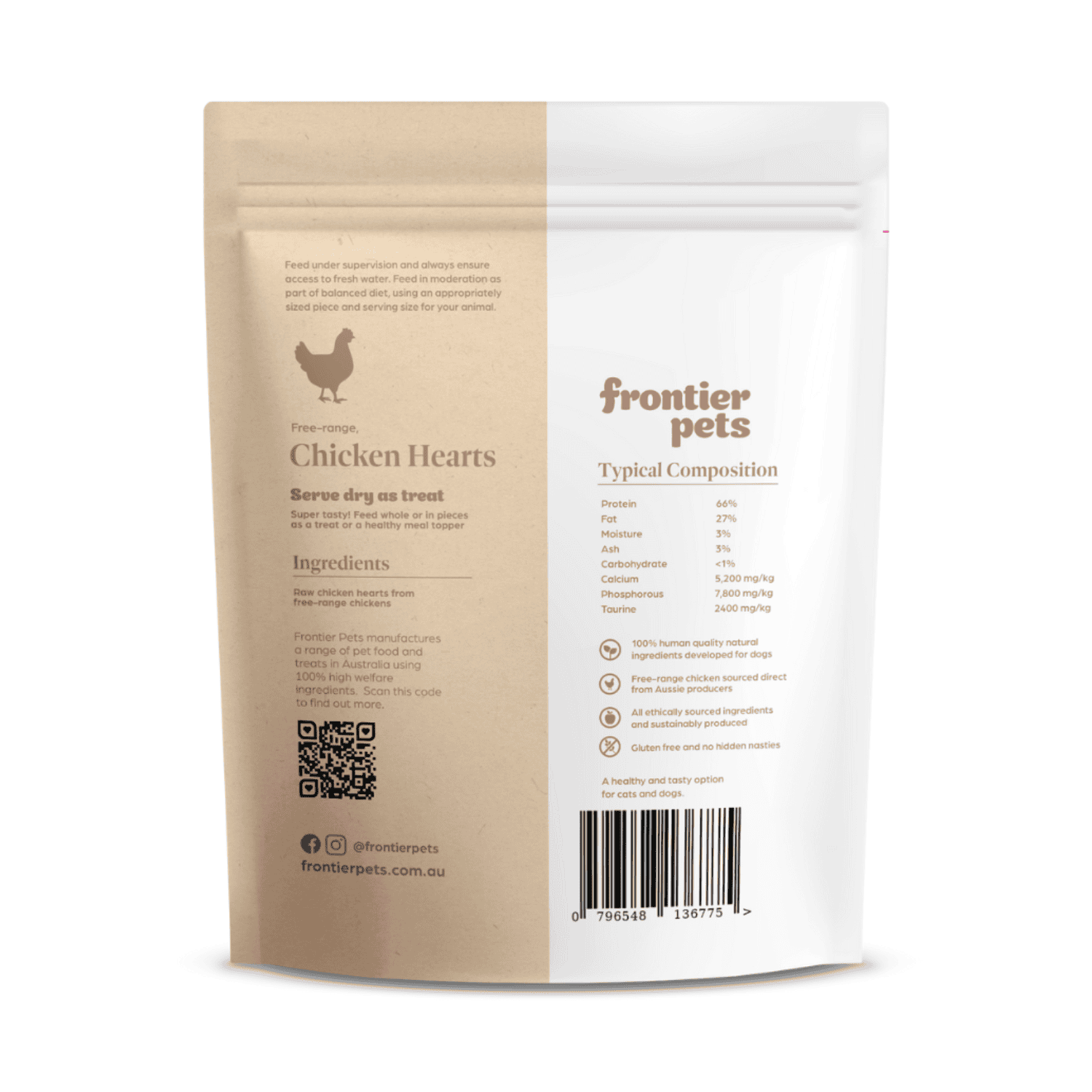 Frontier Free-Range Freeze-Dried Raw Chicken Heart Treat