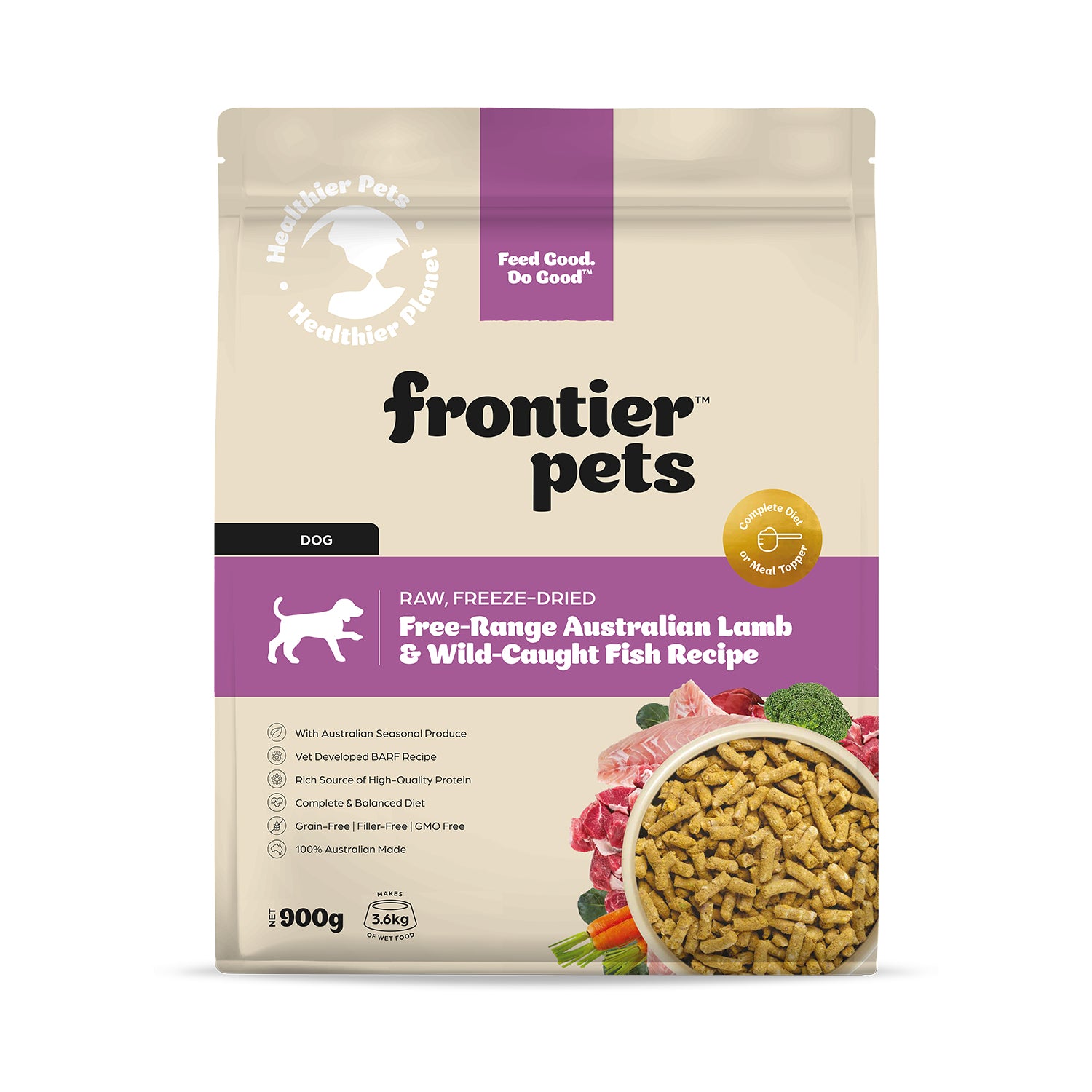 Frontier Free-Range Freeze-Dried Raw Lamb & Wild Caught Fish Adult Dog Food