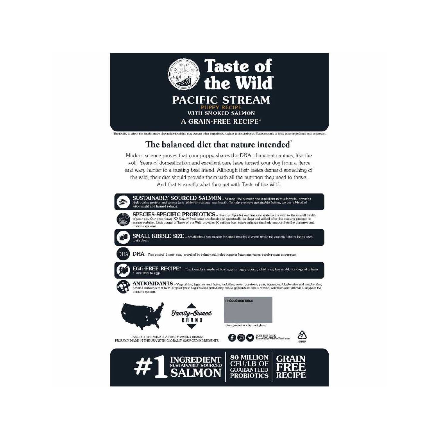 Taste of the Wild Pacific Stream Puppy Smoked Salmon Dog Dry Food