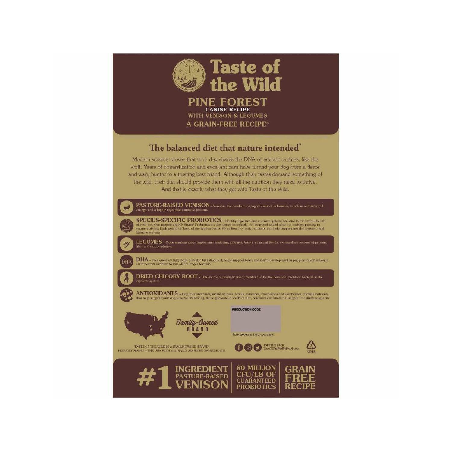 Taste of the Wild Pine Forest Venison Dog Dry Food
