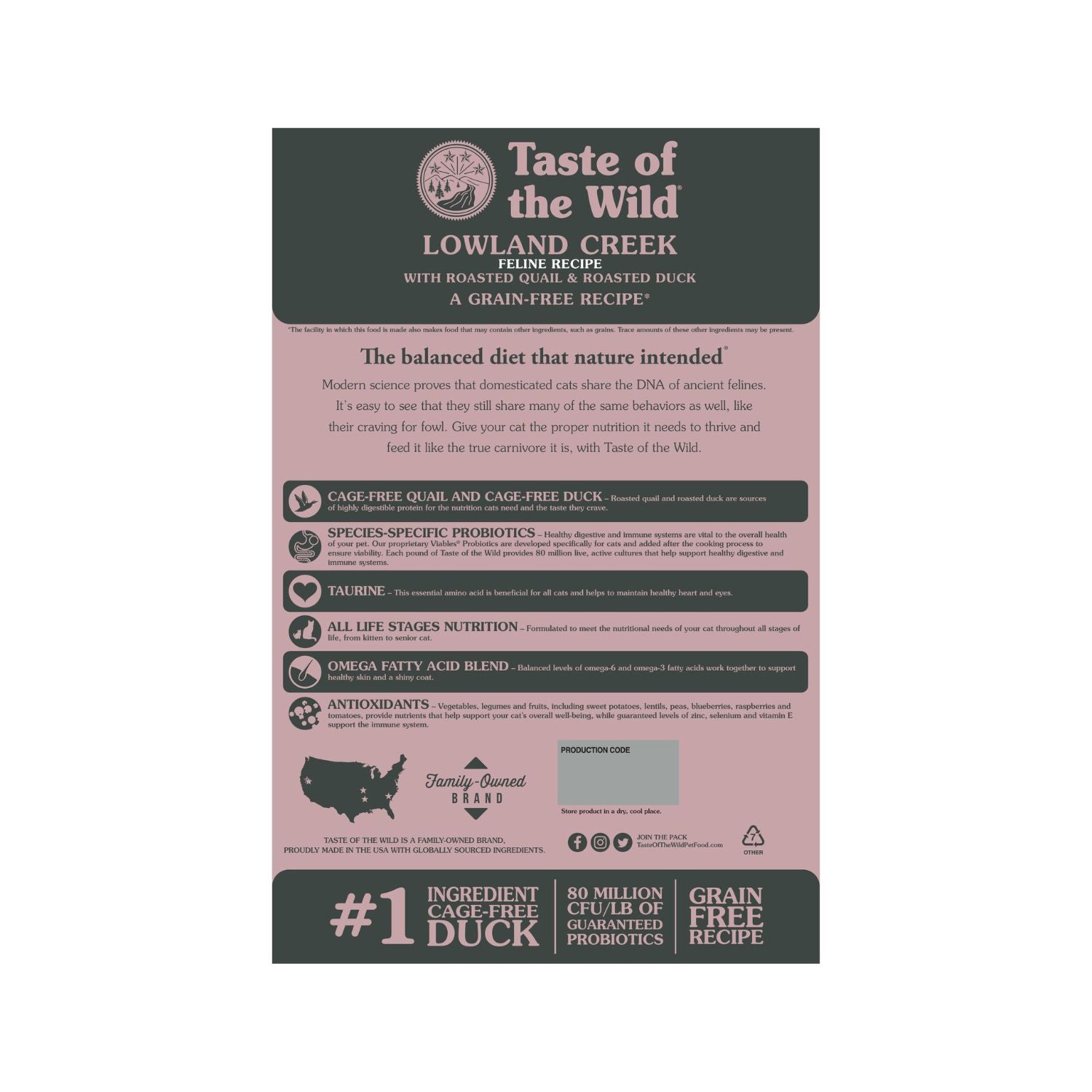Taste Of The Wild Lowland Creek Roasted Quail & Roasted Duck Cat Dry Food