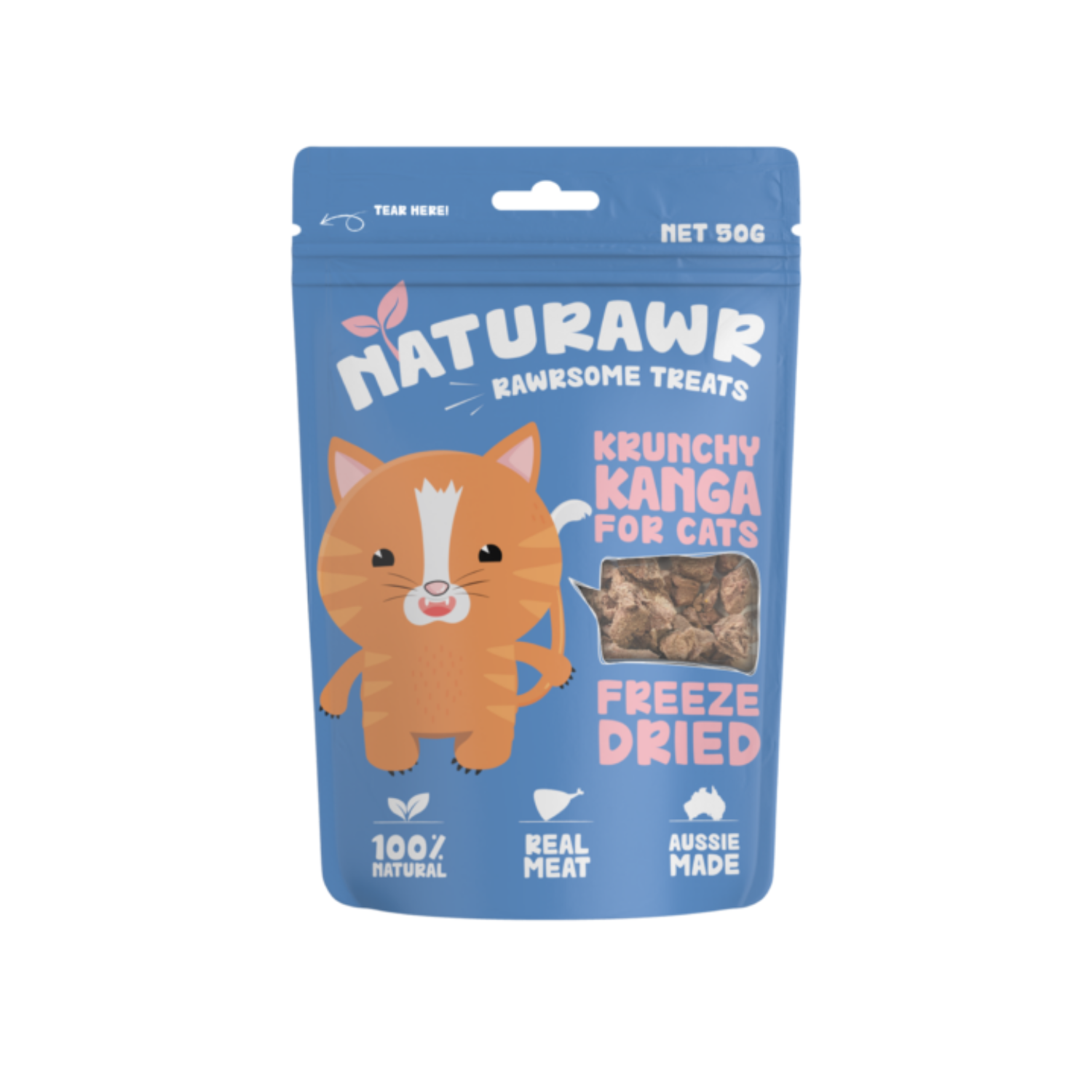 Naturawr Krunchy Kangaroo Freeze Dried Cat Treat