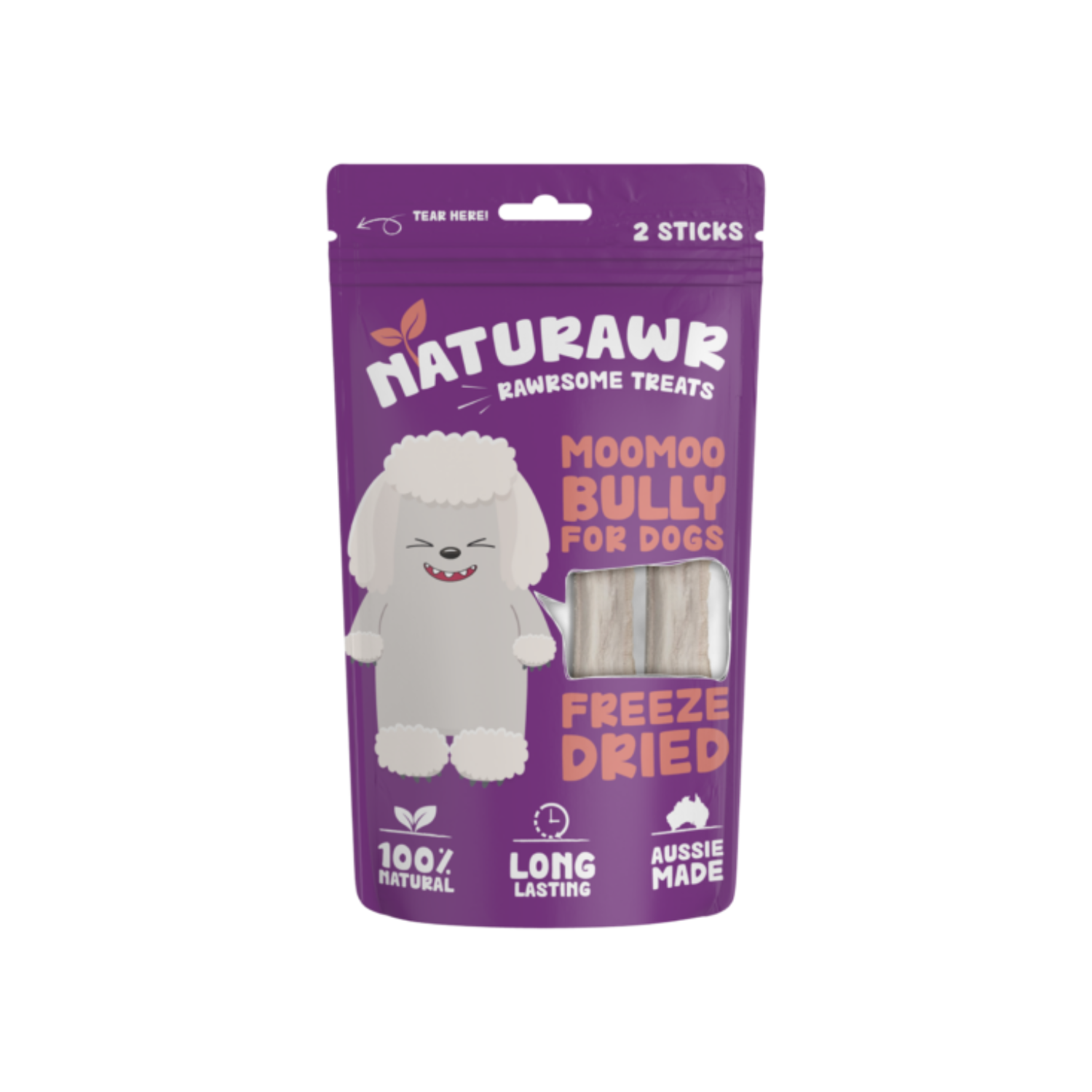 Naturawr Moo Moo Bully Freeze Dried Dog Treat