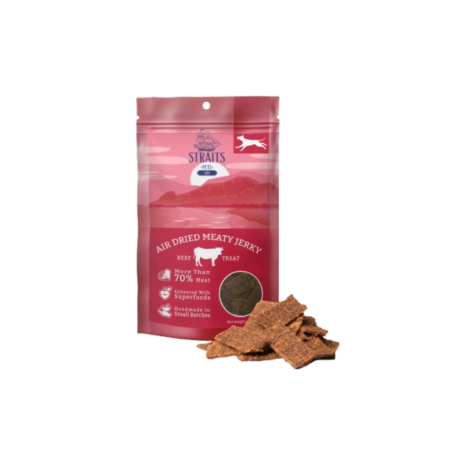 Straits Pets Air Dried Meaty Jerky Beef Dog Treat