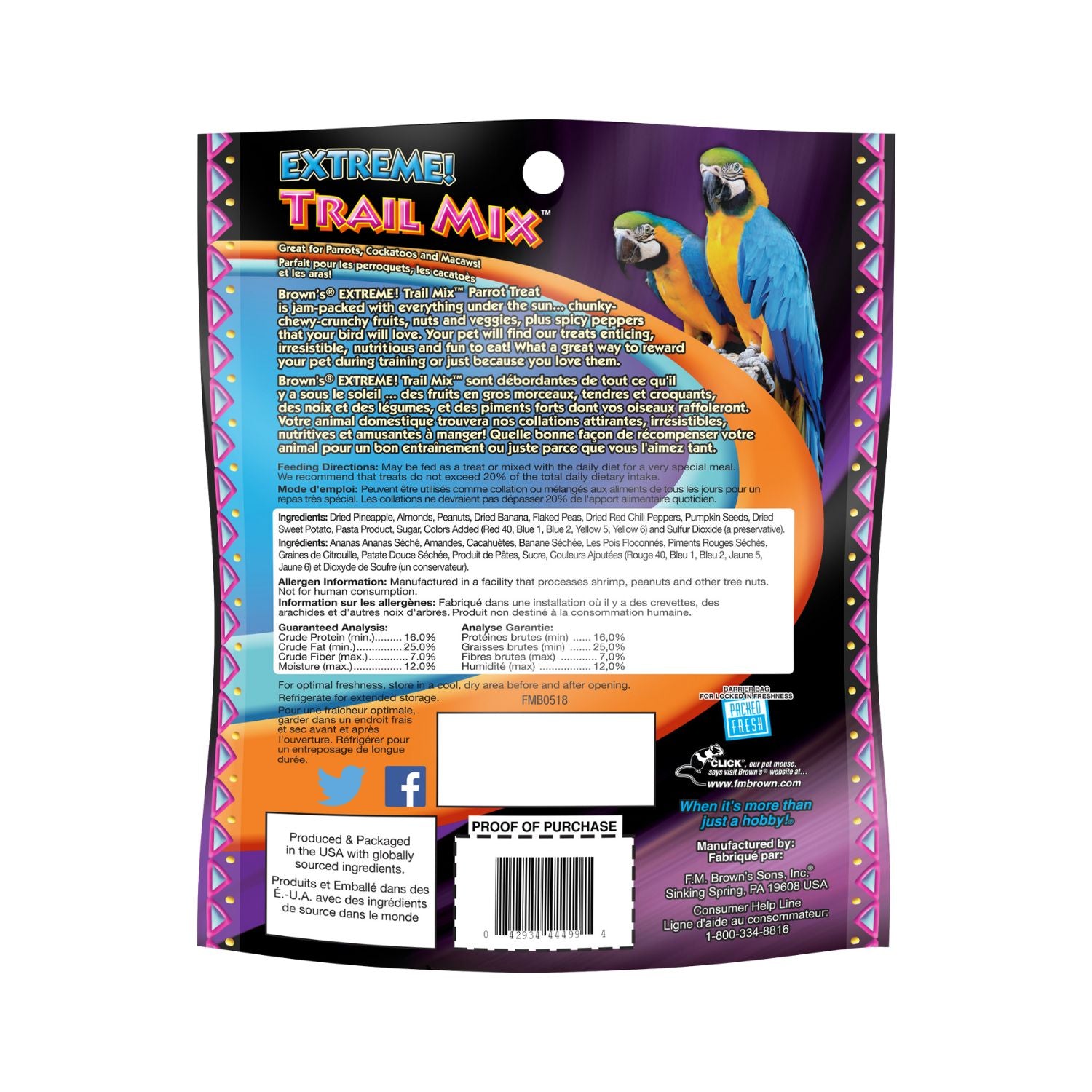Brown's Extreme! Trail Mix Parrot Treat