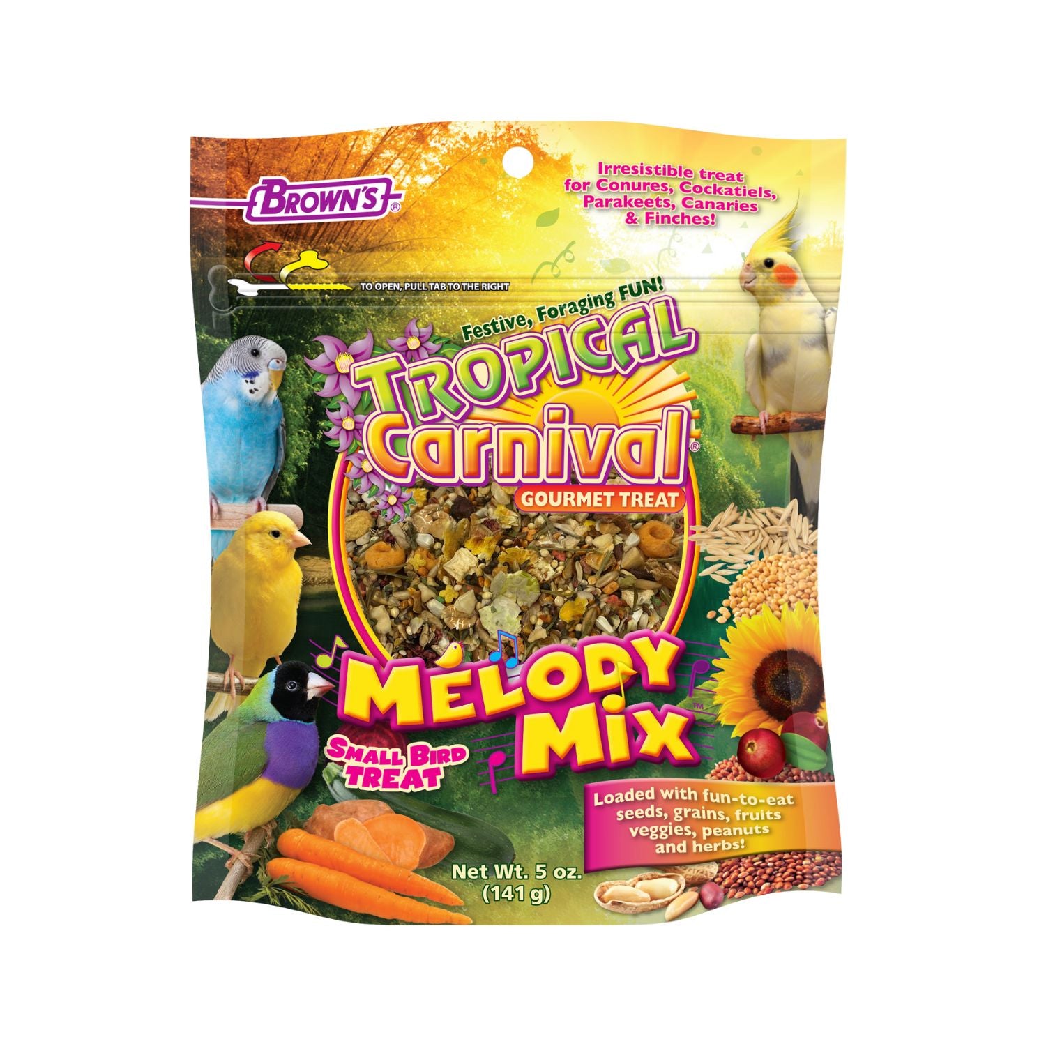 Brown's Tropical Carnival Melody Mix Small Bird Treat