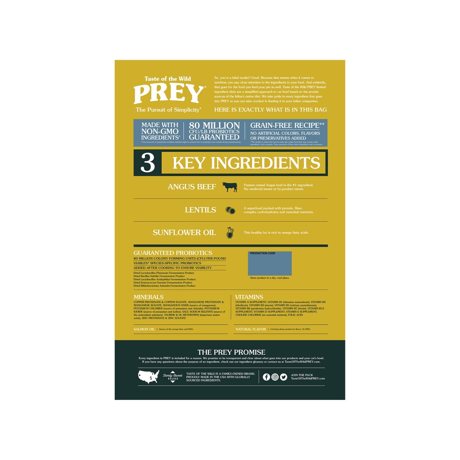 Taste of the Wild Prey Angus Beef Limited Ingredient Recipe Cat Dry Food