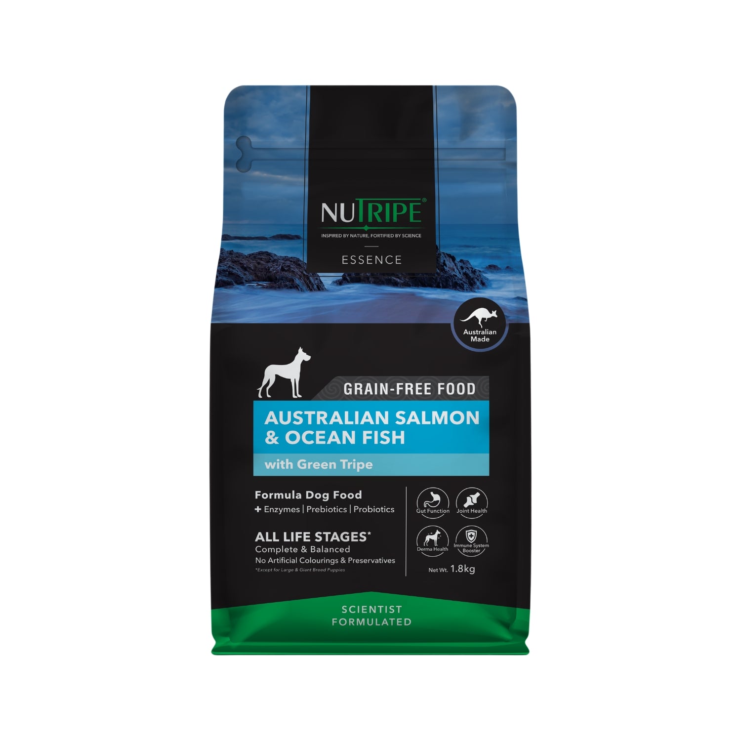 Nutripe Essence Australian Salmon & Ocean Fish with Green Tripe Dog Dry Food