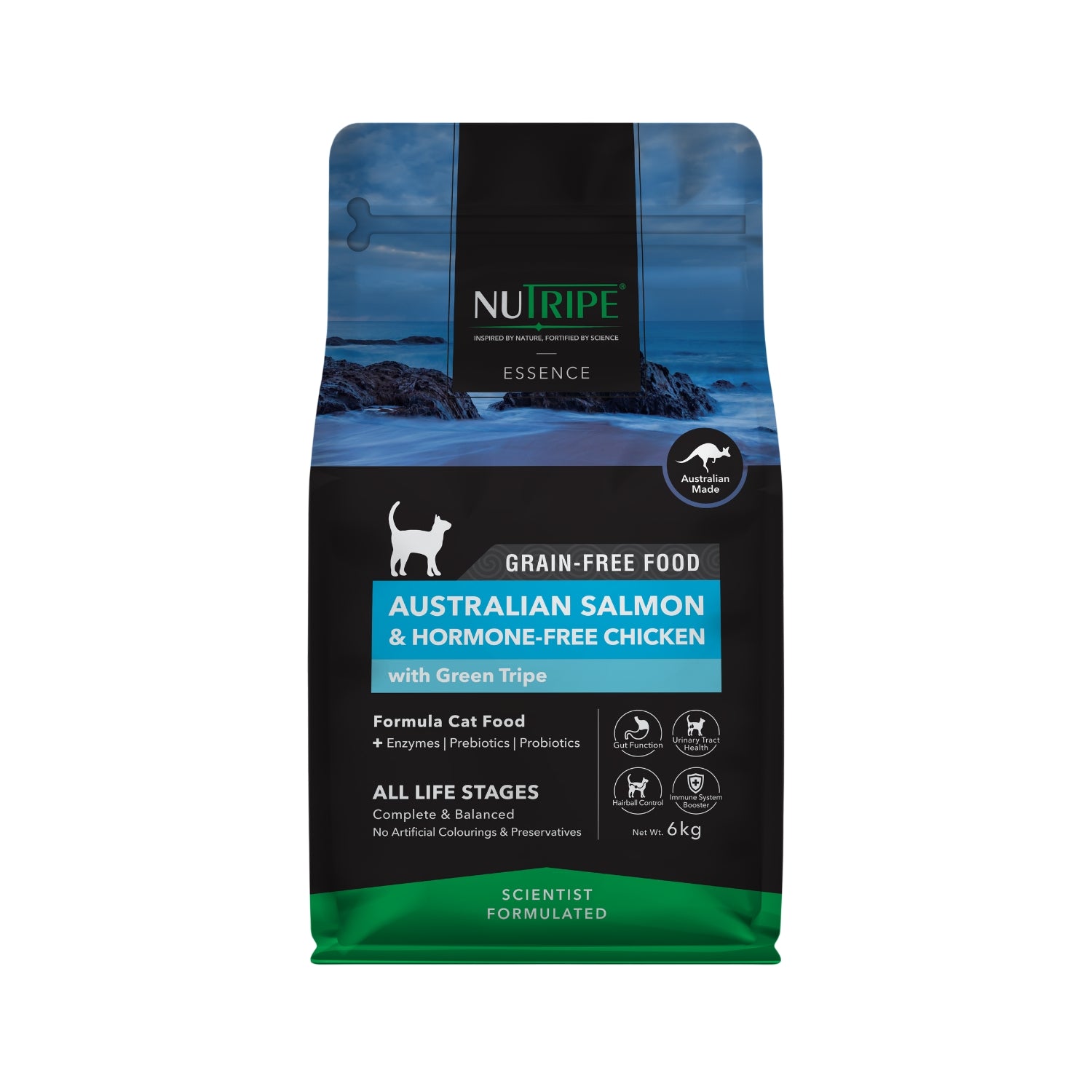 Nutripe Essence Australian Salmon & Hormone-Free Chicken with Green Tripe Cat Dry Food