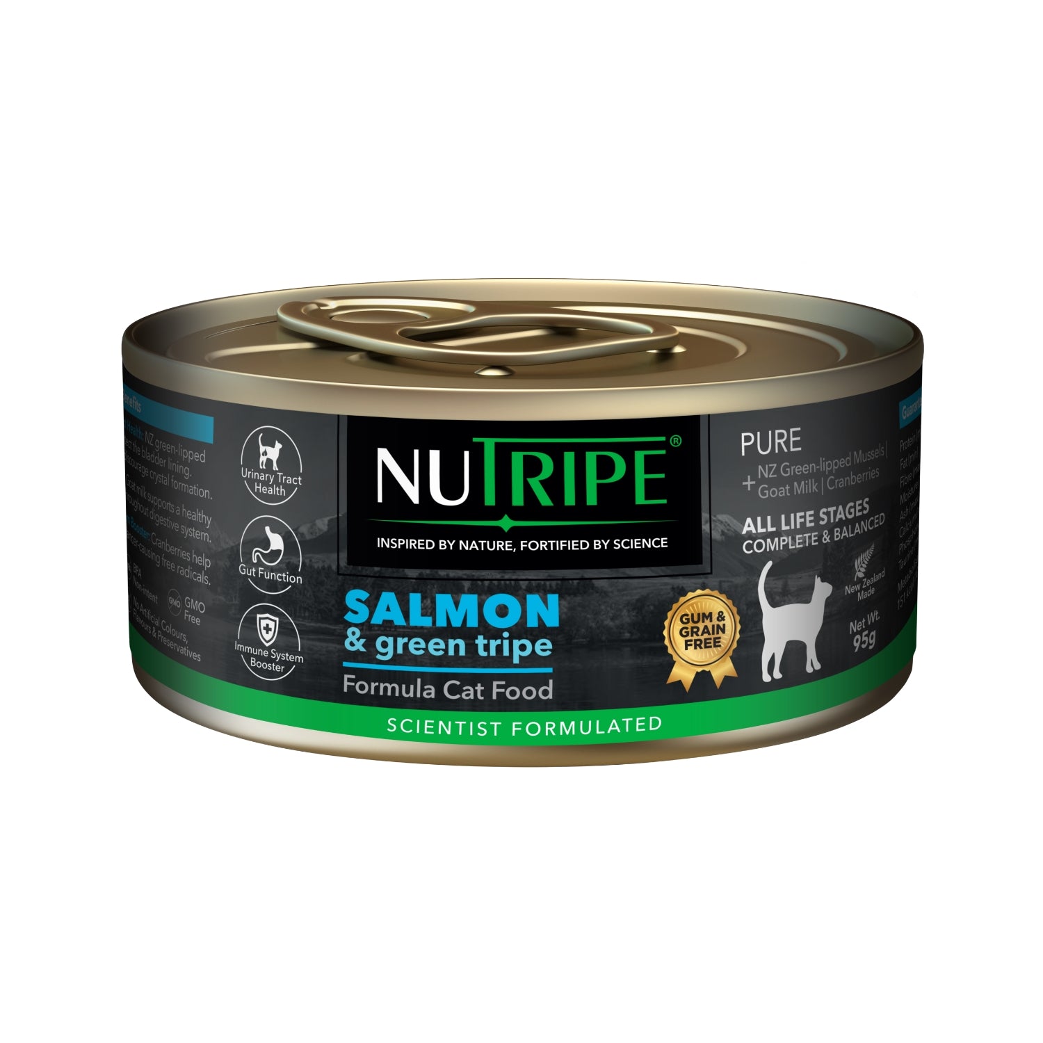 Nutripe Pure Salmon & Green Tripe Gum-Free Wet Cat Canned Food