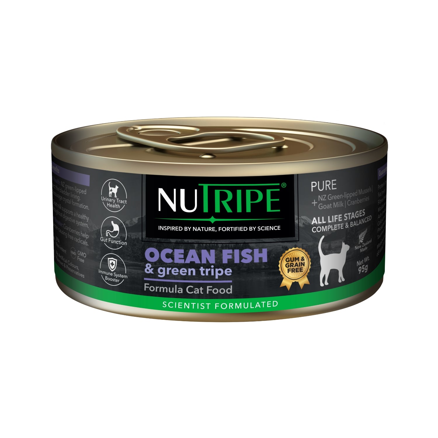 Nutripe Pure Ocean Fish & Green Tripe Gum-Free Wet Cat Canned Food