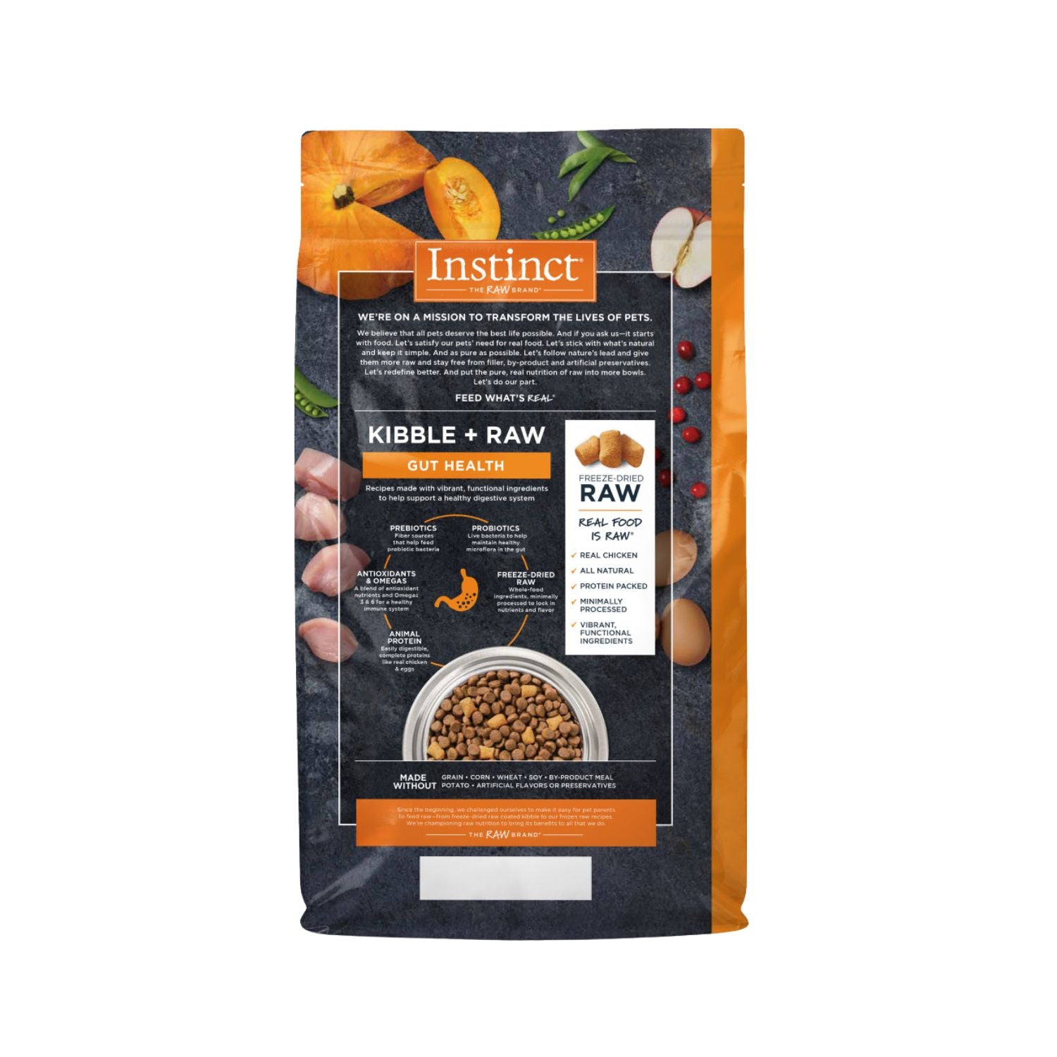 Instinct Raw Boost Gut Health Grain-Free Recipe with Real Chicken Dry Dog Food