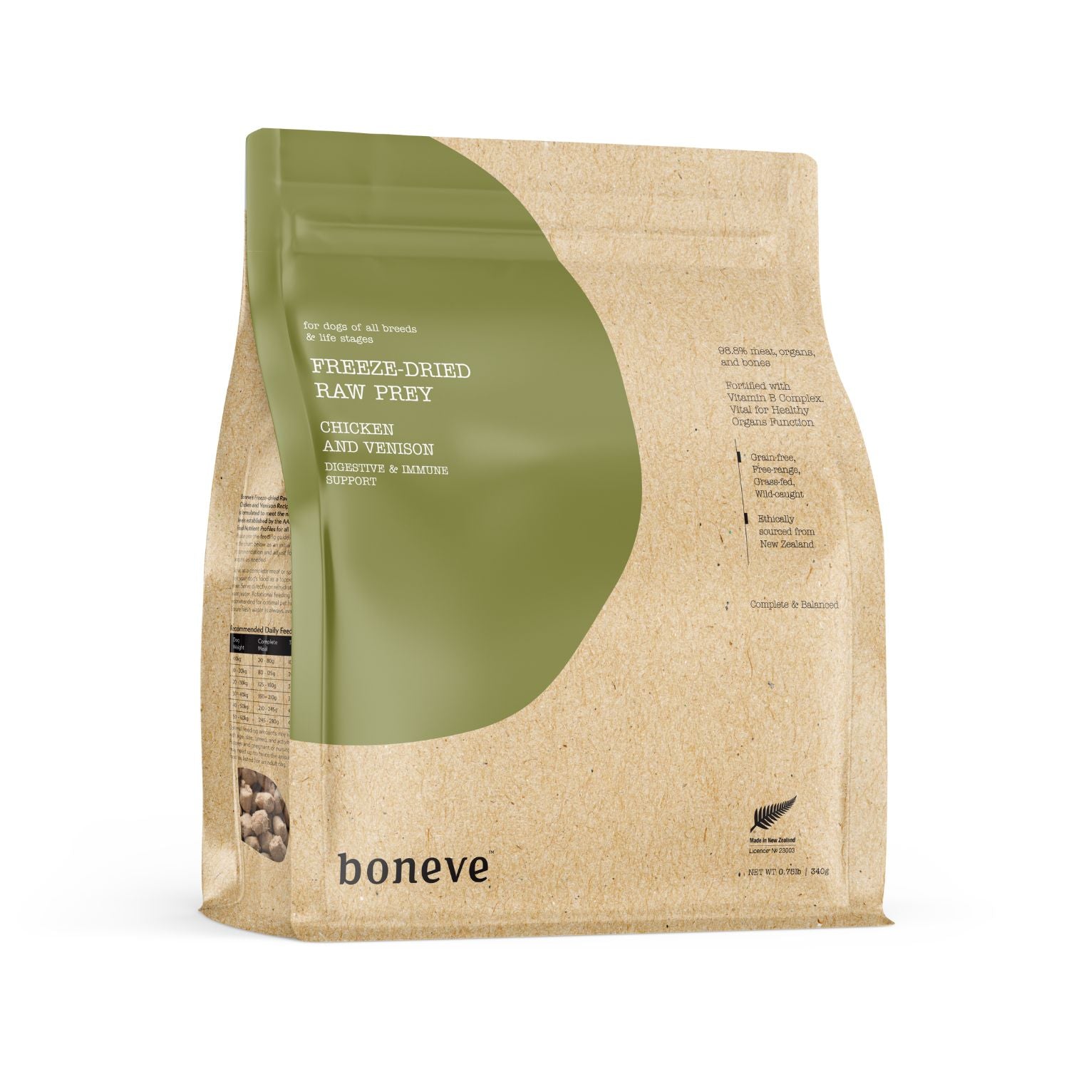 Boneve Freeze Dried Raw Chicken & Venison Dog Food