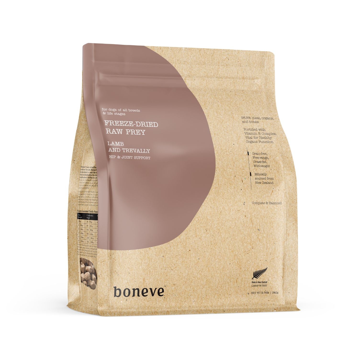 Boneve Freeze Dried Raw Lamb & Trevally Dog Food