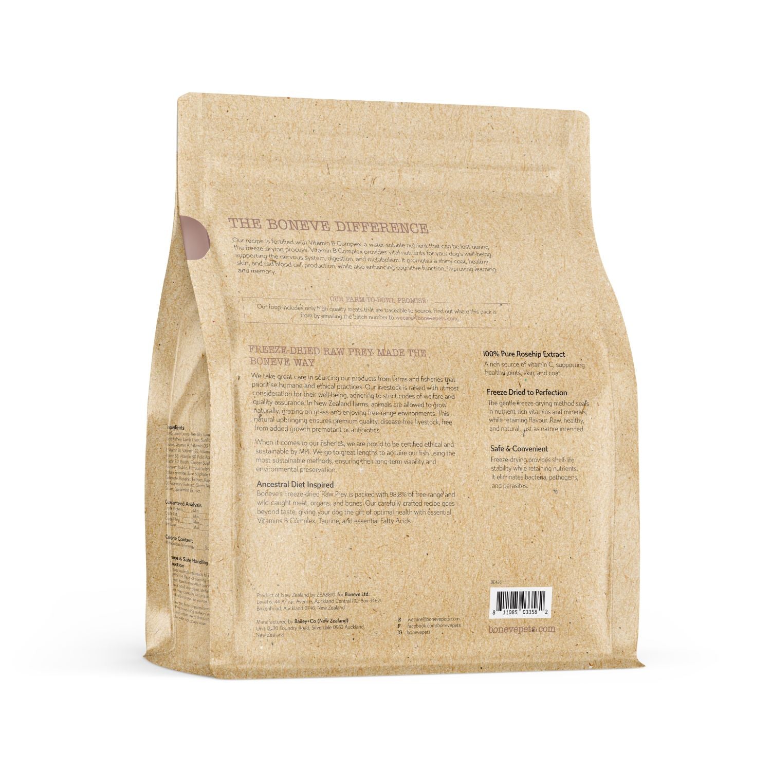 Boneve Freeze Dried Raw Lamb & Trevally Dog Food