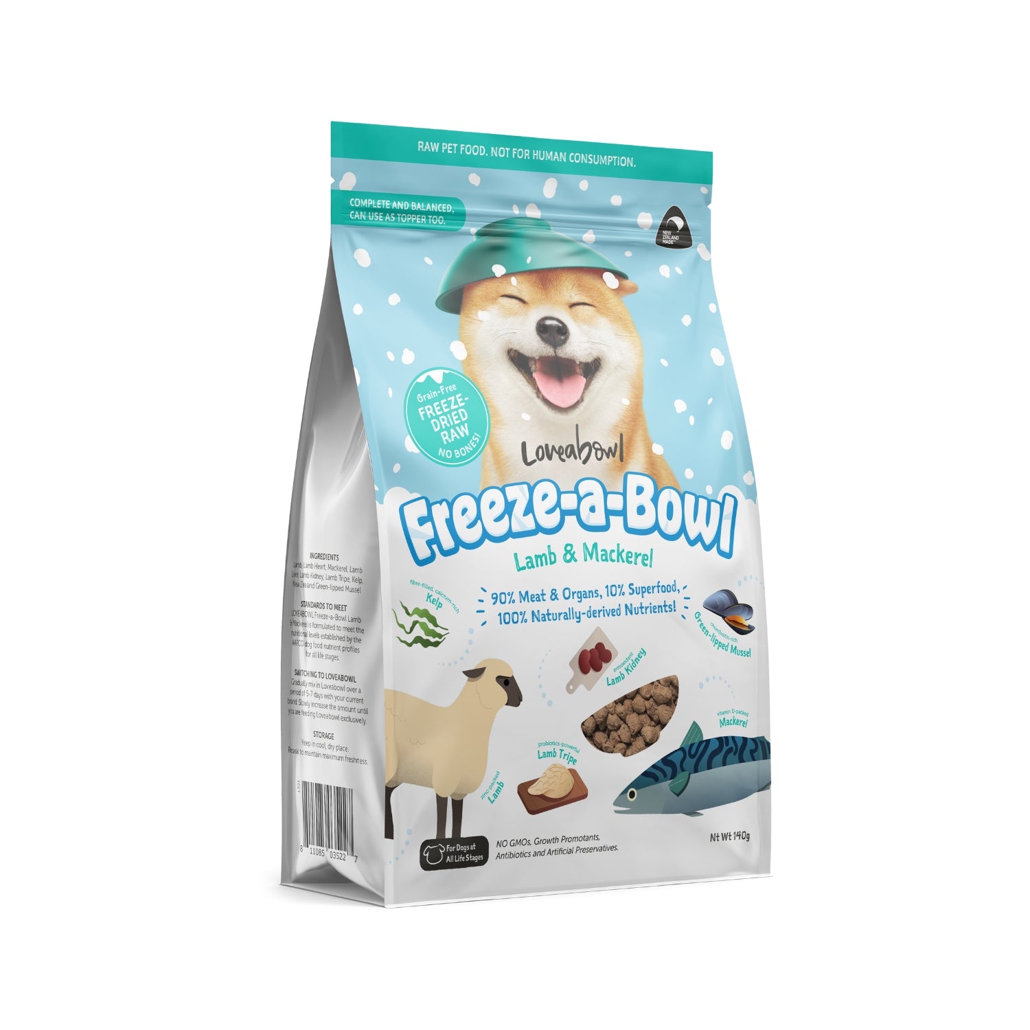 Loveabowl Freeze-a-Bowl Freeze Dried Raw Lamb & Mackerel Dog Food
