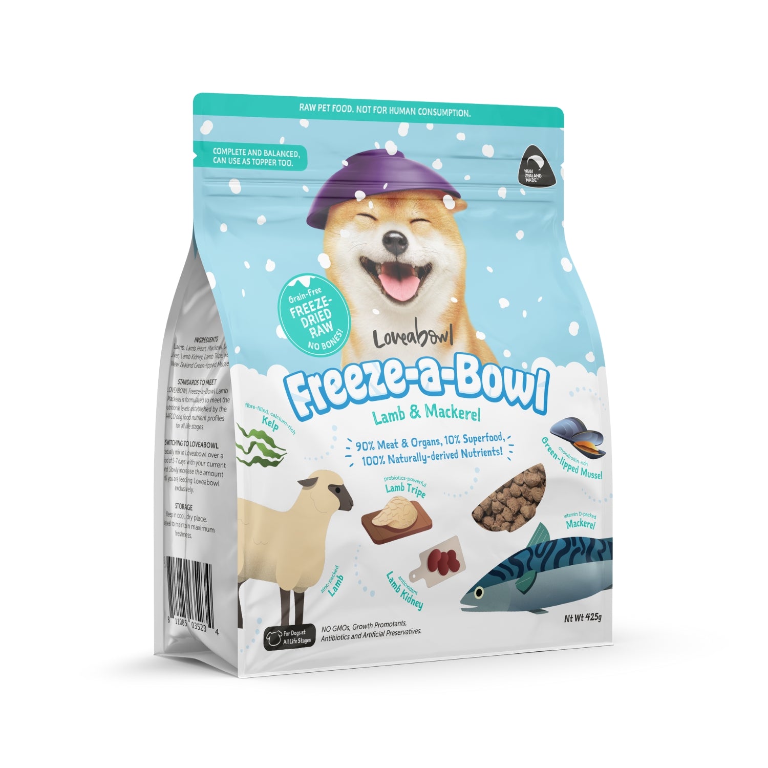 Loveabowl Freeze-a-Bowl Freeze Dried Raw Lamb & Mackerel Dog Food