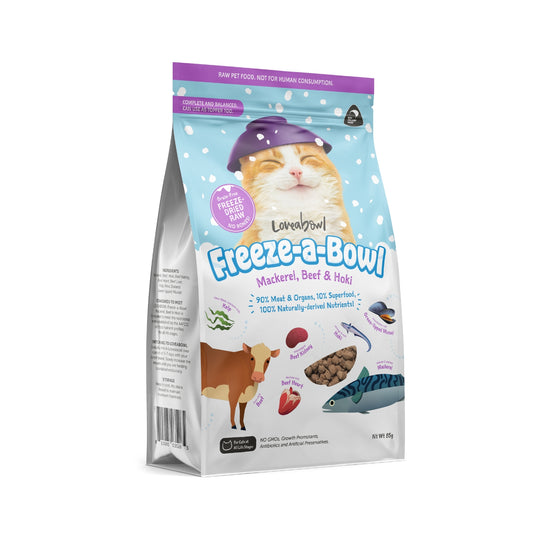 Loveabowl Freeze-a-Bowl Freeze Dried Raw Chicken & Mackerel Cat Food