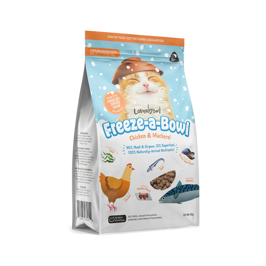 Loveabowl Freeze-a-Bowl Freeze Dried Raw Chicken & Mackerel Cat Food