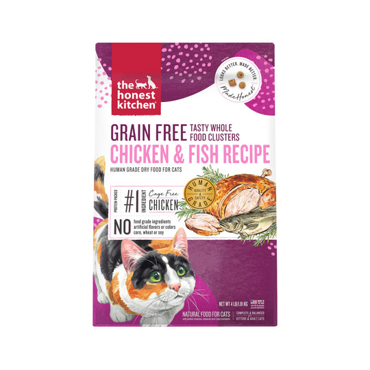 The Honest Kitchen Whole Food Clusters Grain-Free Chicken & Fish Recipe Dry Cat Food