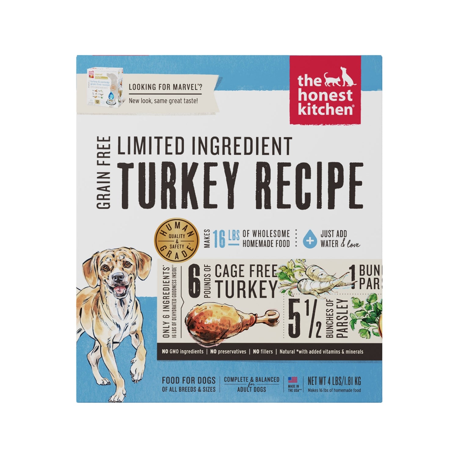 The Honest Kitchen Marvel Limited Ingredient Turkey Recipe Dehydrated Dog Food