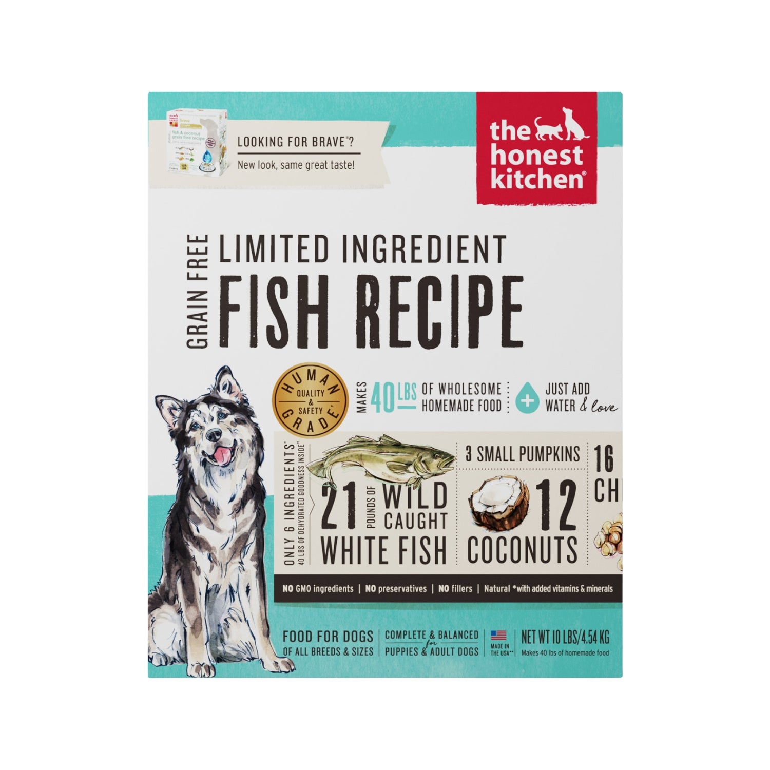 The Honest Kitchen Brave Grain Free Limited Ingredient Fish Recipe Dehydrated Dog Food