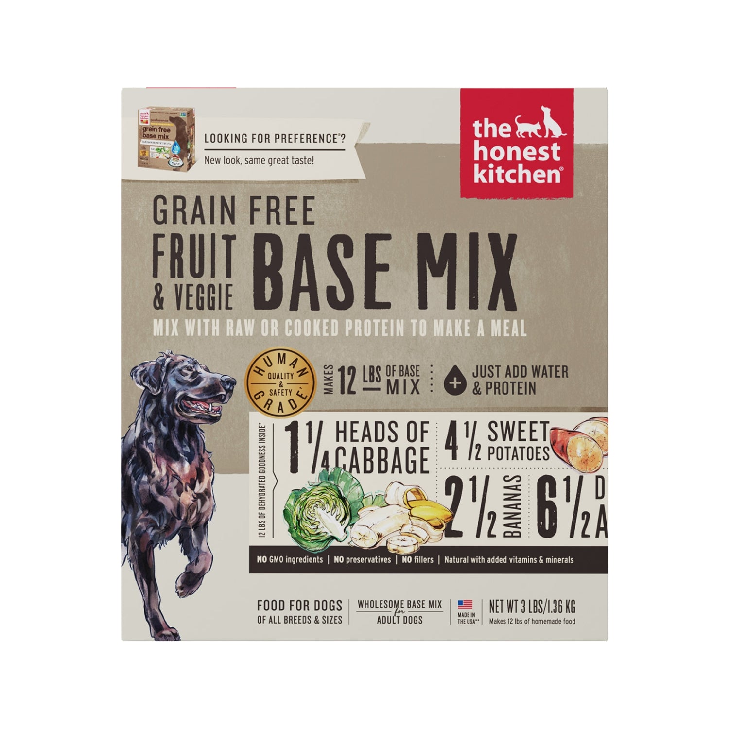 The Honest Kitchen Preference Grain Free Fruit & Veggie Base Mix Dehydrated Dog Food