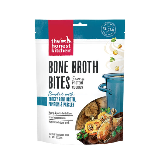 The Honest Kitchen Bone Broth Bites Turkey Bone Broth, Pumpkin & Parsley Dog Treats