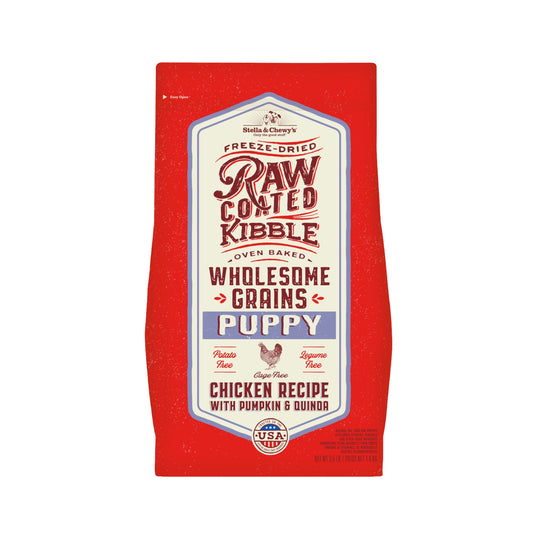 Stella & Chewy's Raw Coated Kibble Wholesome Grains Cage-Free Chicken Recipe with Pumpkin & Quinoa Puppy Dry Dog Food