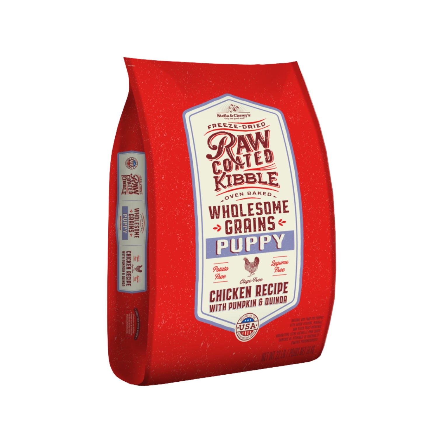 Stella & Chewy's Raw Coated Kibble Wholesome Grains Cage-Free Chicken Recipe with Pumpkin & Quinoa Puppy Dry Dog Food