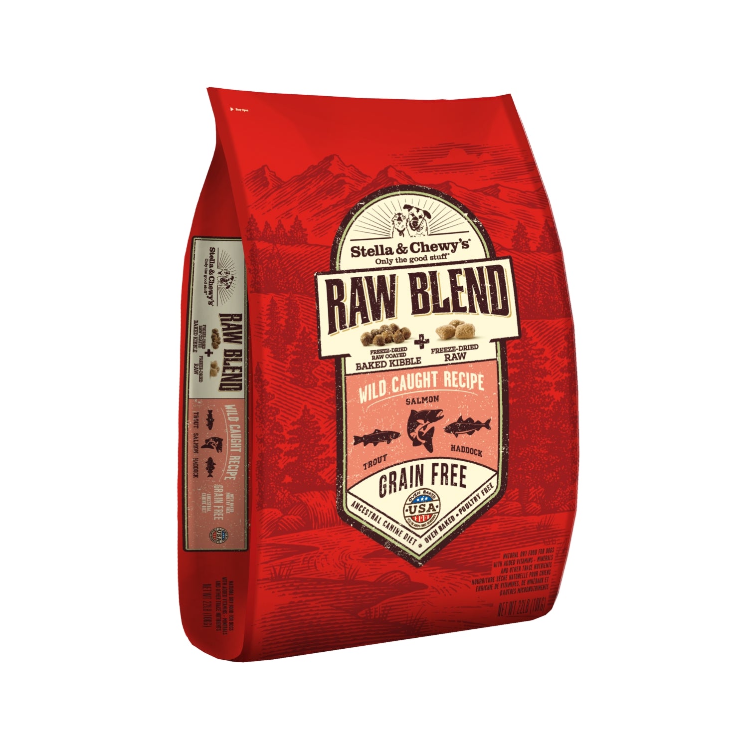 Stella & Chewy’s Raw Blend Kibble Wild Caught (Cod, Salmon & Haddock) Grain-Free Dry Dog Food