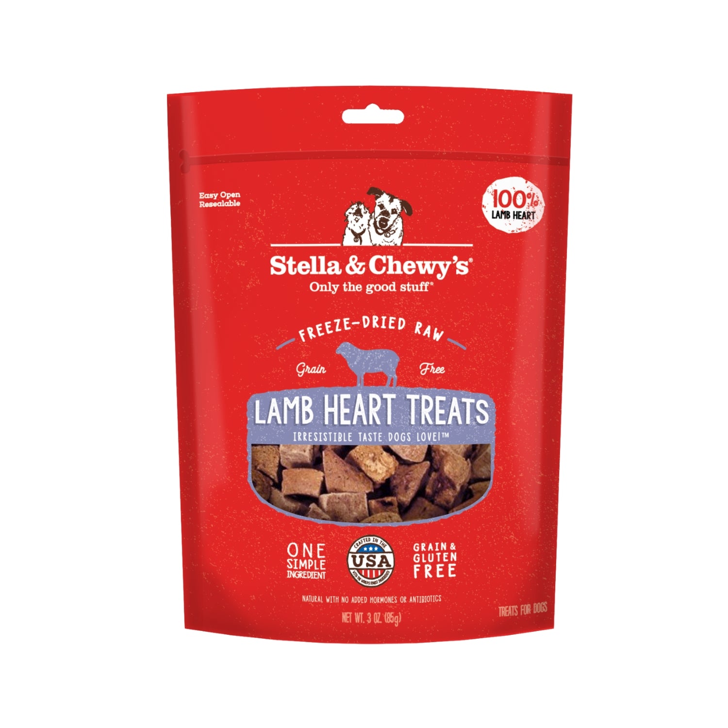 Stella & Chewy’s Freeze Dried Single Ingredient Lamb Heart Dog Treats