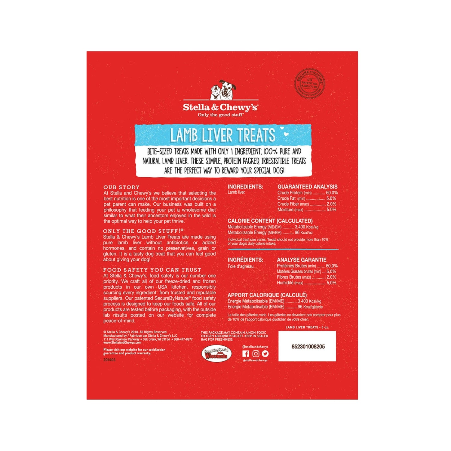 Stella & Chewy’s Freeze Dried Single Ingredient Lamb Liver Dog Treats