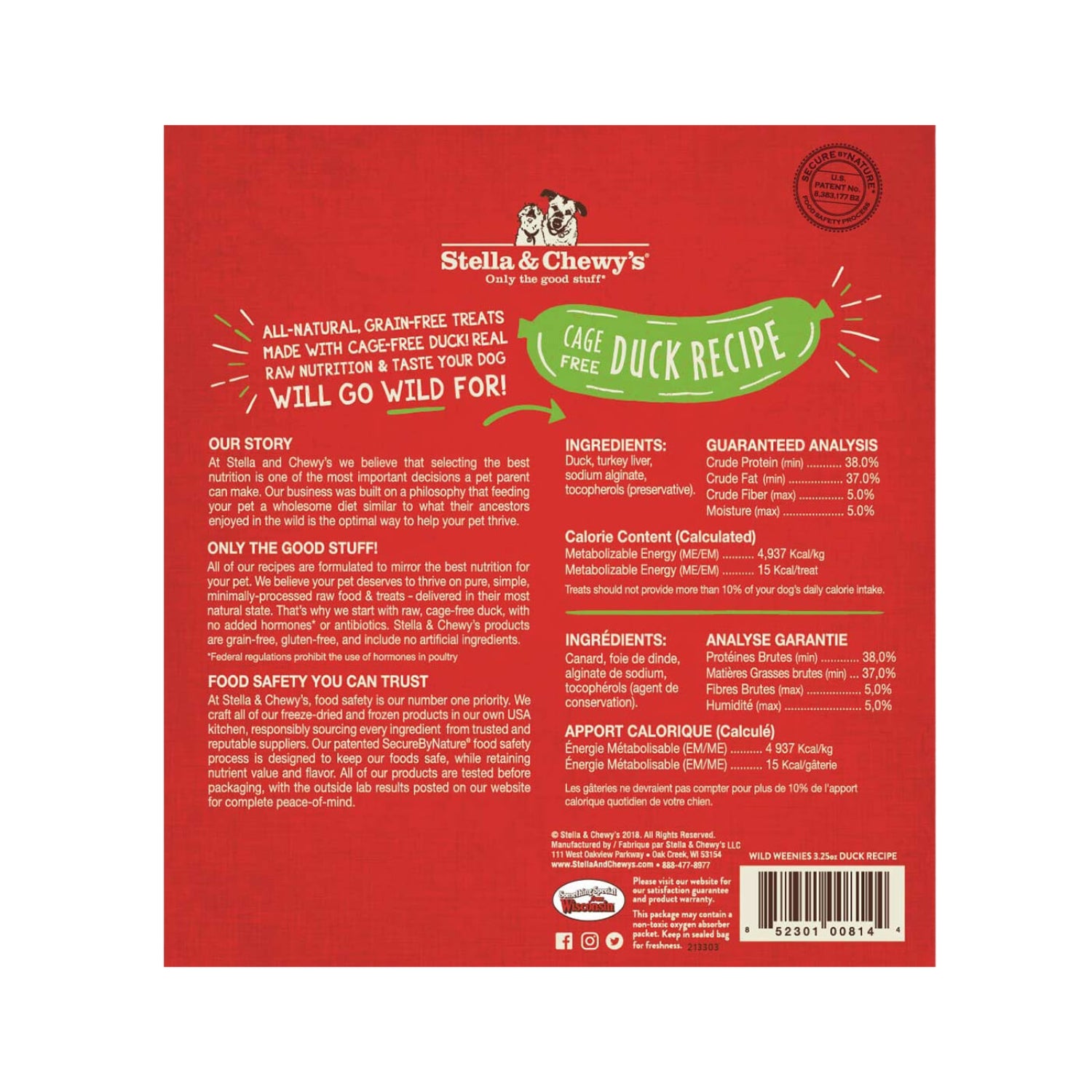 Stella & Chewy’s Freeze Dried Wild Weenies Cage Free Duck Dog Treats