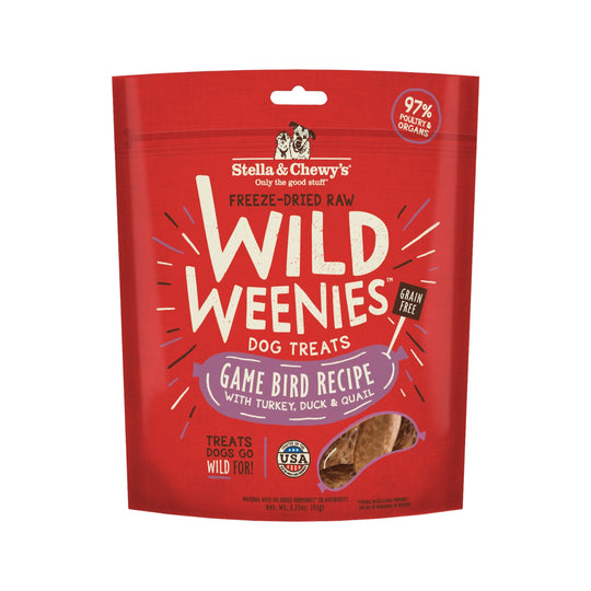 Stella & Chewy’s Freeze Dried Wild Weenies Game Bird Recipe (Turkey, Duck, Quail) Dog Treats