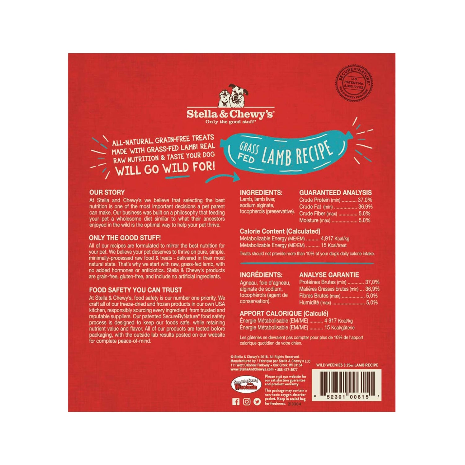 Stella & Chewy’s Freeze Dried Wild Weenies Grass Fed Lamb Dog Treats