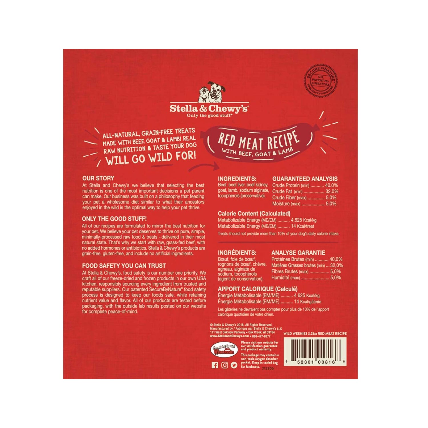 Stella & Chewy’s Freeze Dried Wild Weenies Red Meat Recipe (Beef, Goat, Lamb) Dog Treats