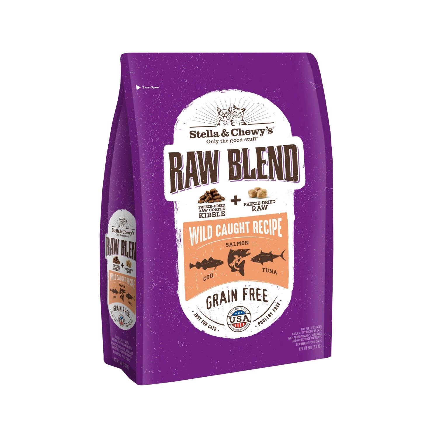 Stella & Chewy's Raw Blend Kibble Wild Caught Recipe (Cod, Salmon, Tuna) Dry Cat Food
