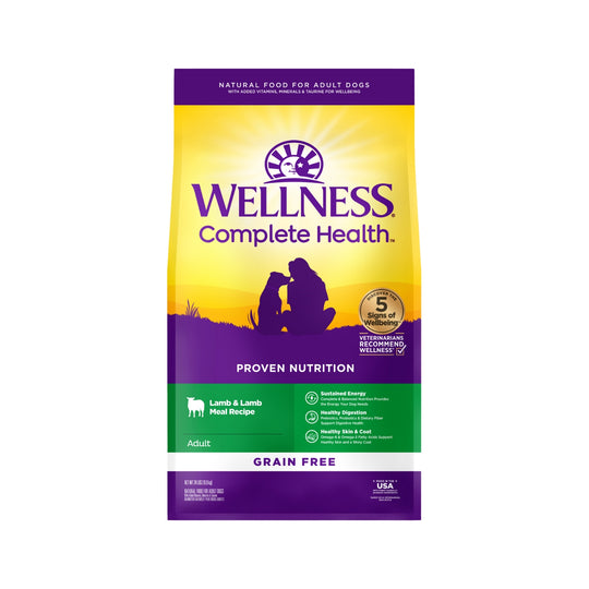 Wellness Complete Health Grain Free Adult Lamb & Lamb Meal Recipe Dry Dog Food