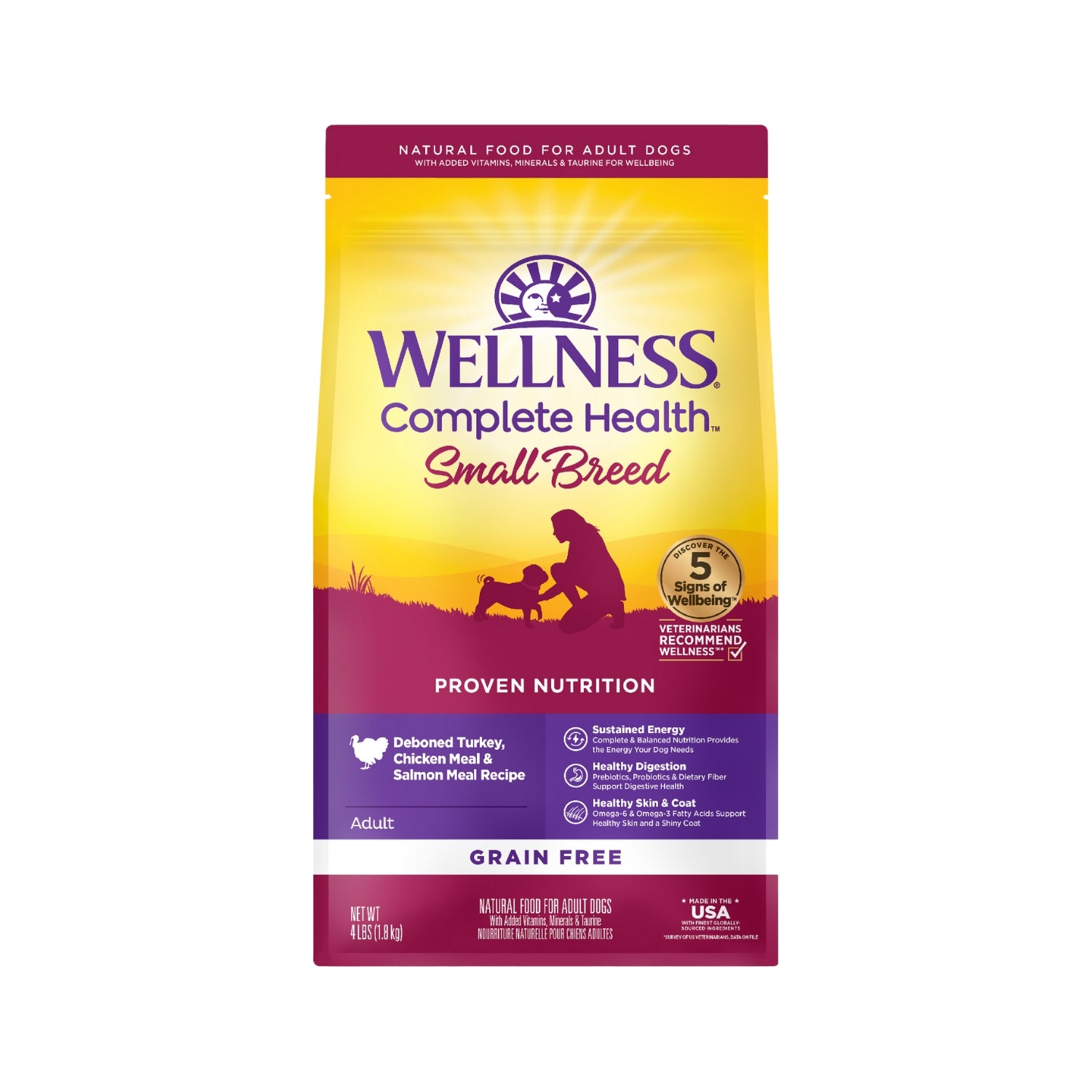 Wellness Complete Health Grain Free Deboned Turkey, Chicken & Salmon Recipe Small Breed Dry Dog Food
