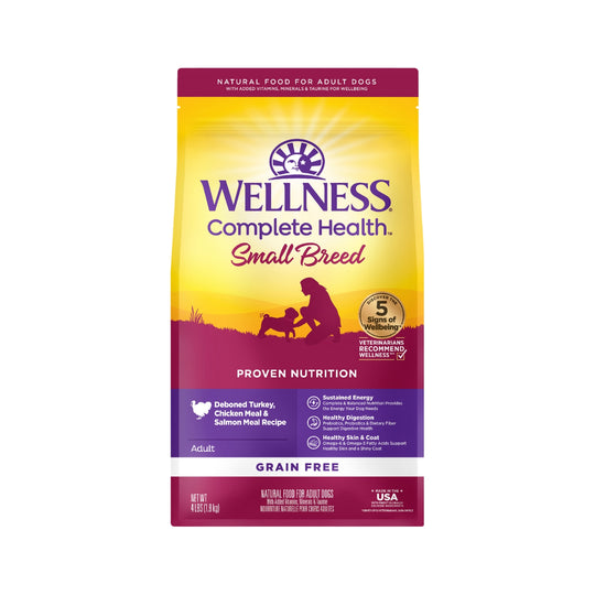 Wellness Complete Health Grain Free Deboned Turkey, Chicken & Salmon Recipe Small Breed Dry Dog Food