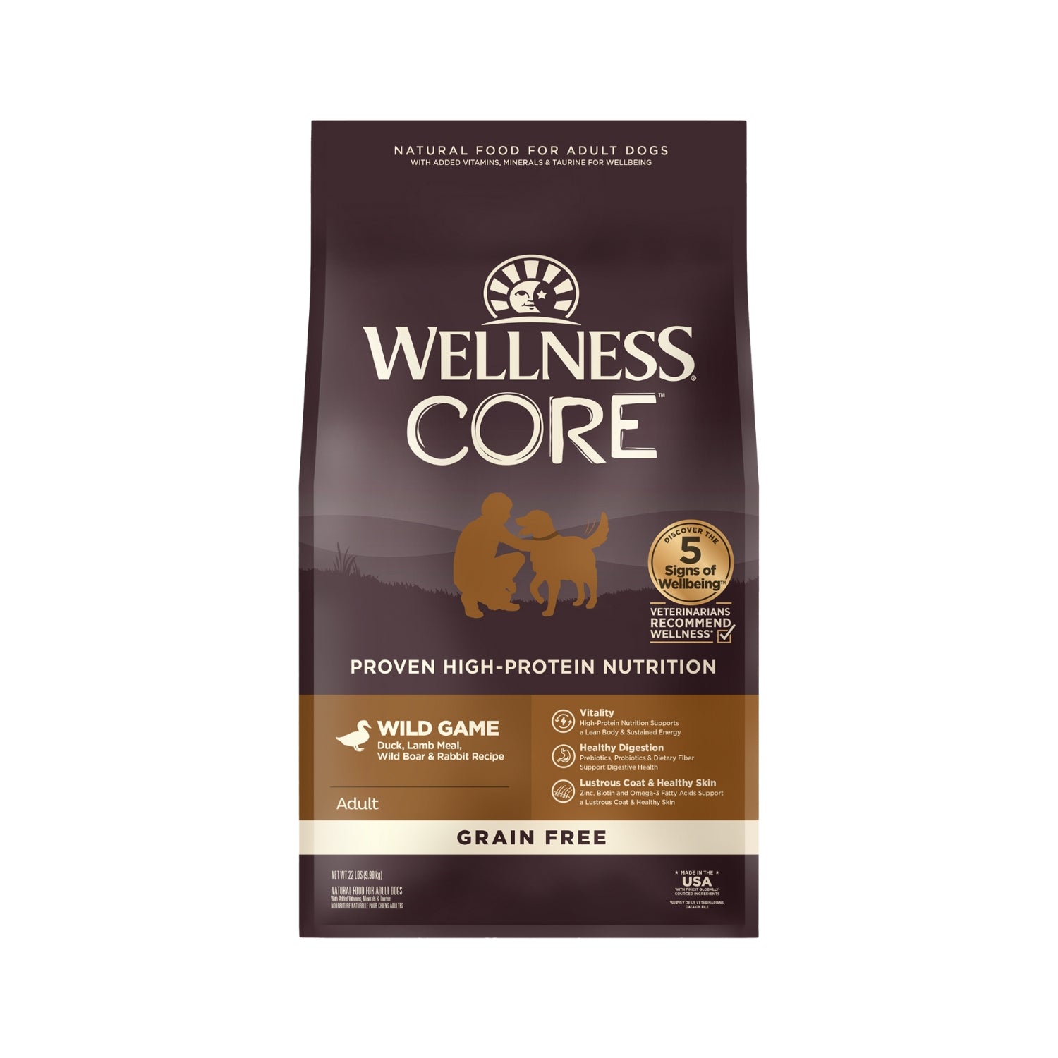 Wellness CORE Grain Free Wild Game Duck, Lamb, Wild Boar & Rabbit Recipe Dry Dog Food