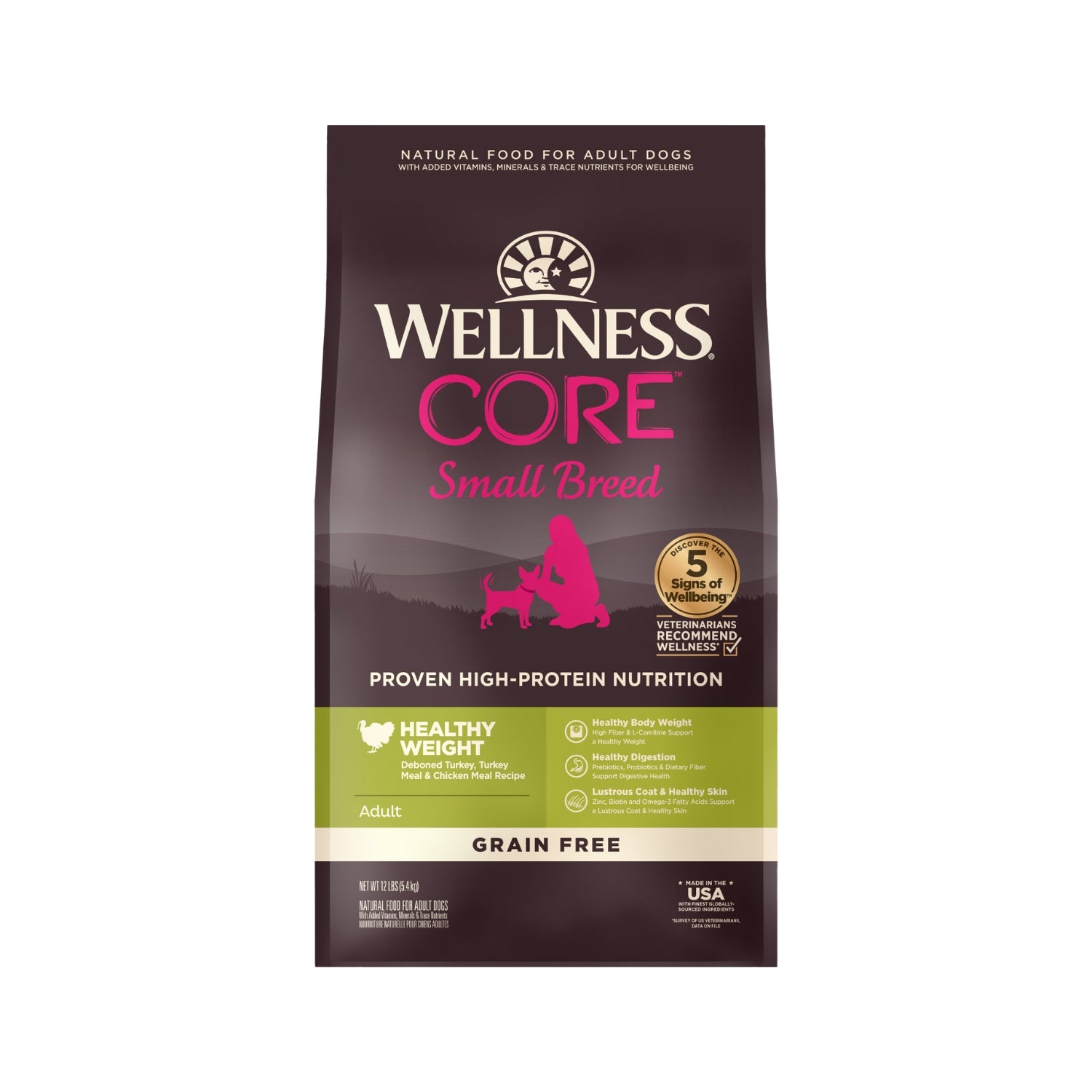 Wellness CORE Grain Free Small Breed Healthy Weight Turkey & Chicken Recipe Dry Dog Food