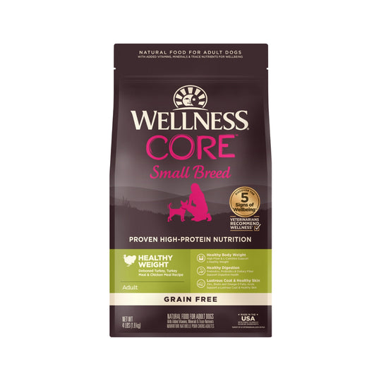 Wellness CORE Grain Free Small Breed Healthy Weight Turkey & Chicken Recipe Dry Dog Food