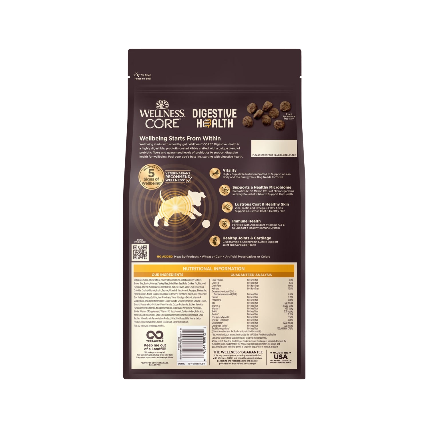 Wellness CORE Digestive Health Puppy Chicken & Brown Rice Recipe Dry Dog Food