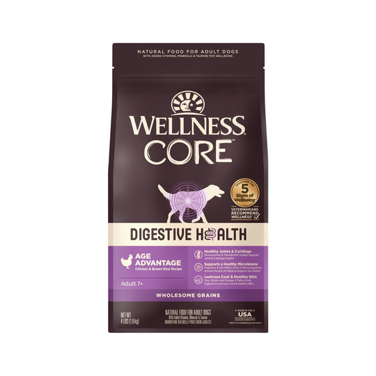 Wellness CORE Digestive Health Age Advantage Adult 7+ Senior Chicken & Brown Rice Recipe Dry Dog Food