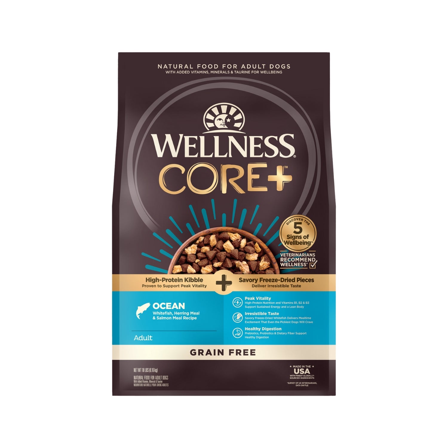 Wellness CORE+ (RawRev) Grain Free Ocean Whitefish, Herring & Salmon Recipe Dry Dog Food