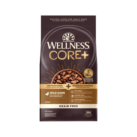 Wellness CORE+ (RawRev) Grain Free Wild Game Duck, Turkey, Boar & Rabbit Recipe Dry Dog Food