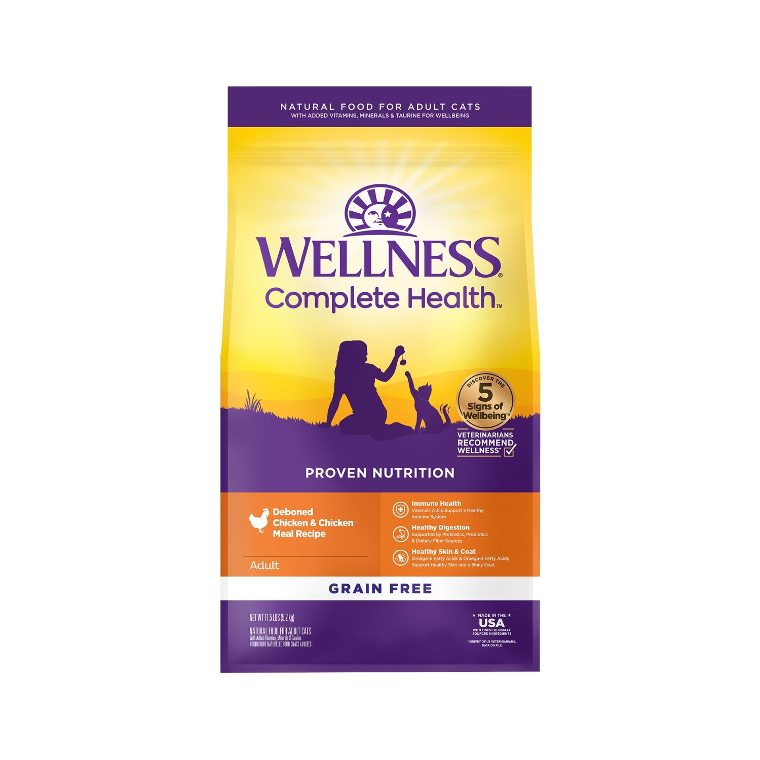 Wellness Complete Health Grain Free Adult Deboned Chicken & Chicken Meal Recipe Dry Cat Food
